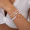 Ocean Wind Starfish Imitation Pearl Bracelet Set, Dopamine Color Rice Bead Beaded Elastic Jewelry