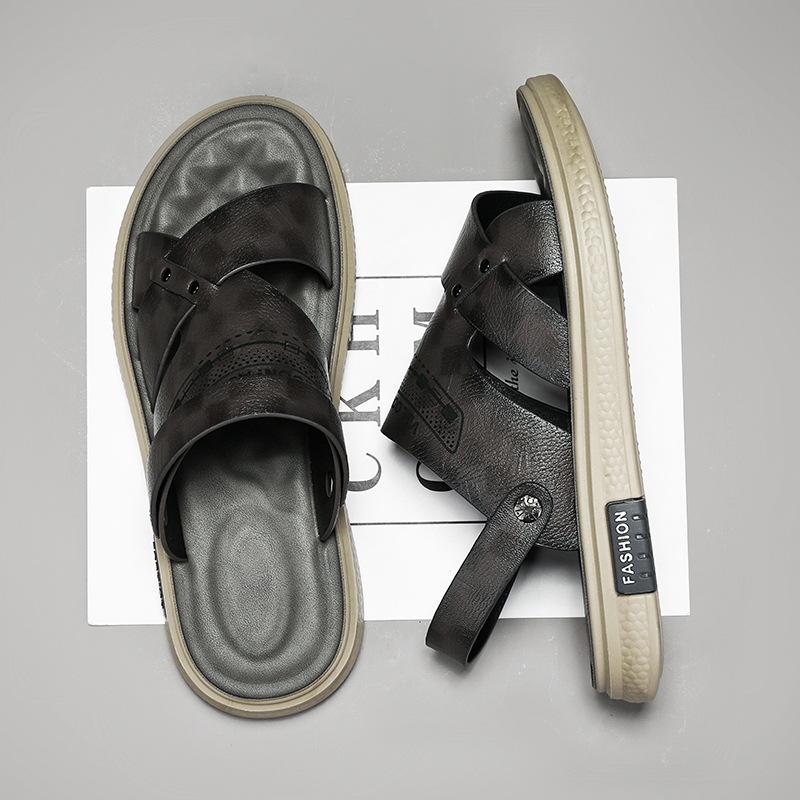 Beach shoes men's summer wear non-slip and deodorant dad driving dual-purpose sandals soft-soled outdoor sports seaside slippers