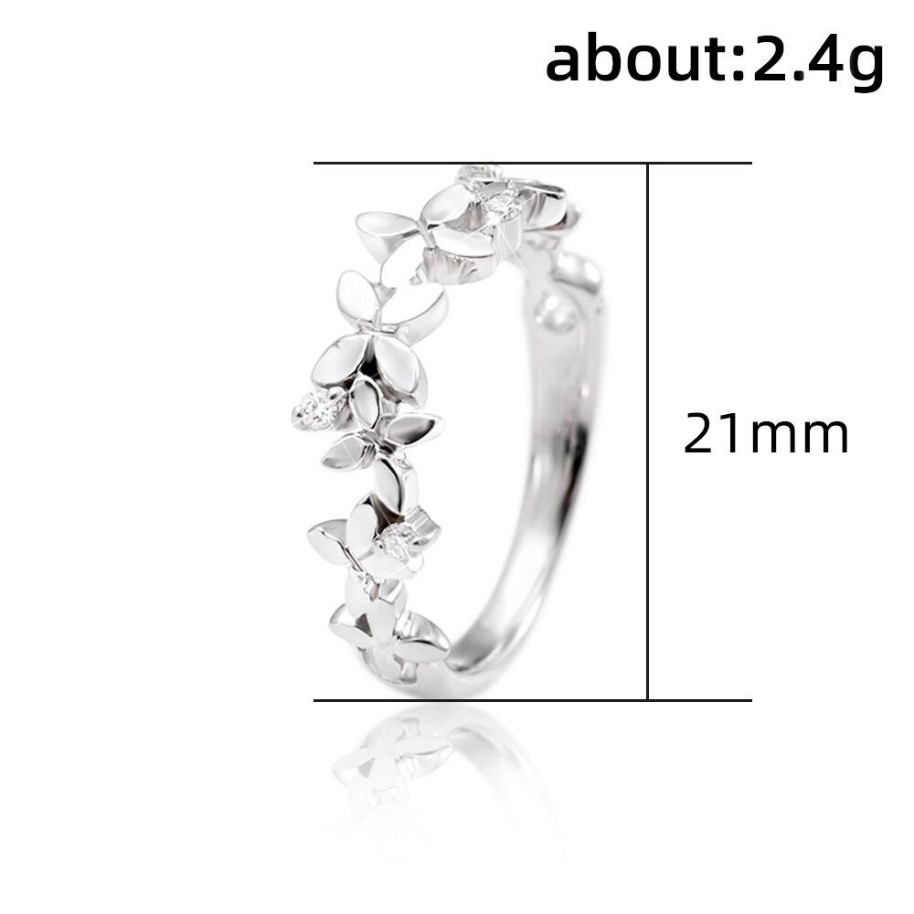 Fresh Flower Finger Ring for Women Silver Color/Rose Gold Color Aesthetic Rings Party Fancy Birthday Gift Fashion Jewelry