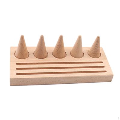Desktop Jewelry Holder Wooden Cone Rings Storage Tray for Craft Displays Daughter