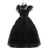 Girls Wednesday Addams Long Sleeve Fitted Performance Dress