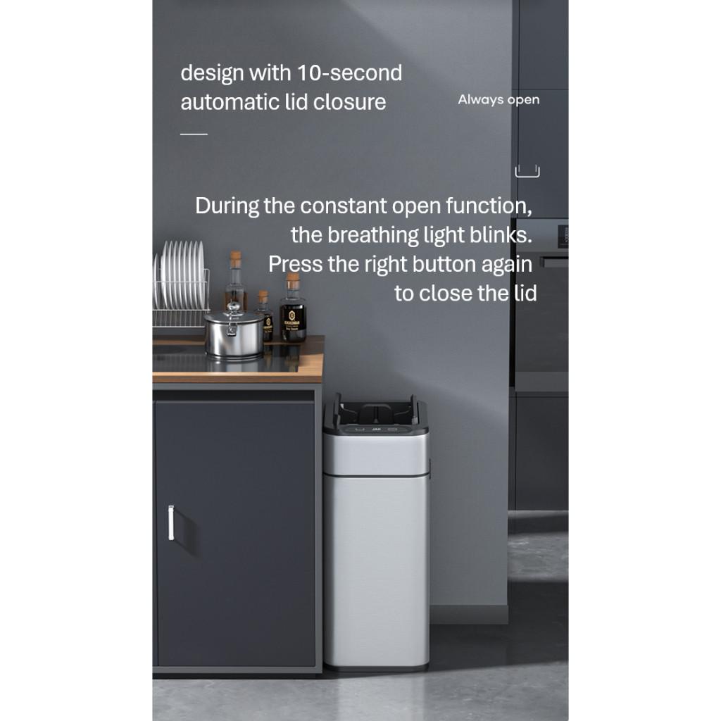 30L Large Capacity Smart Motion-Sensing Trash Bin Bathroom Office Garbage Can Commercial Public Area Dustbin