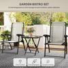 Three-Piece Garden Table and Chair Set - Cream White