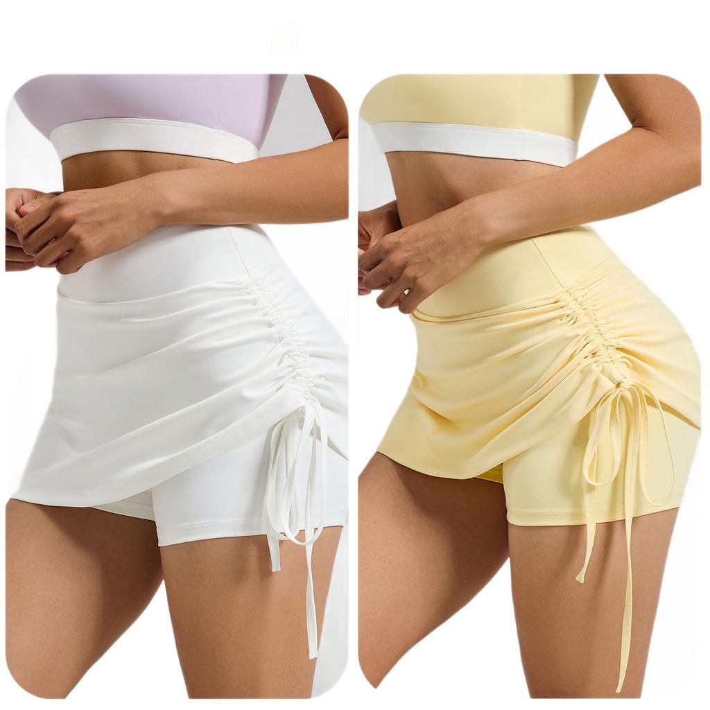 Damen High-Waist Sportrock mit Rüschen und Anti-Exposure Yoga-Shorts - Dehnbar, Atmungsaktiv, Neue Sommerkollektion