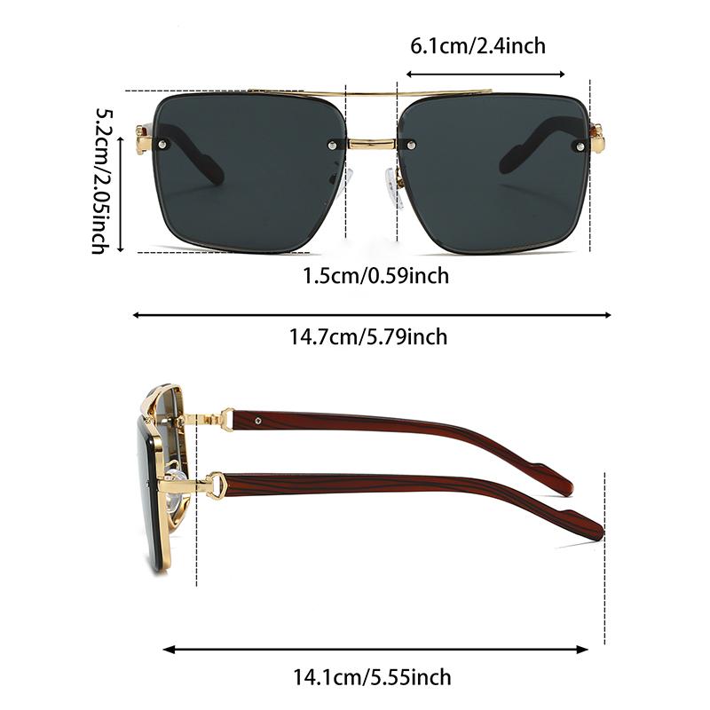 Fashion Retro Pilot Gradient Shades Women New Trendy Wooden Travelling Decor Sunglasses Chic Metal Rim Men's Sun Glasses