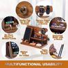 1Pc Multi-functional Wooden Telephone Extension Base Bedside Table Desktop Organizer Storage Rack Mobile Phone Holder.