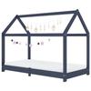 VidaXL Kid's Bed Frames Kid's Cabin Bed Bed Structure for Children Kid's Room House Interior Grey 80x160 283353