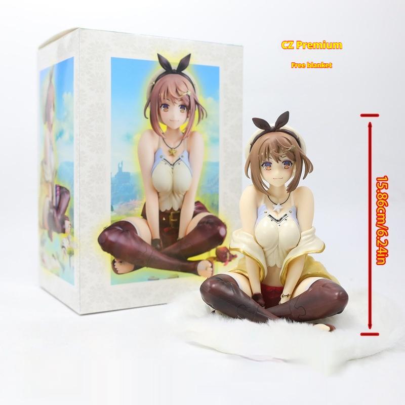 

Cz Anime Figurine Ryza Atelier Ryza Sitting Pose 15.86Cm Pvc Collectible Car Ornament Decoration For Car Dashboard
