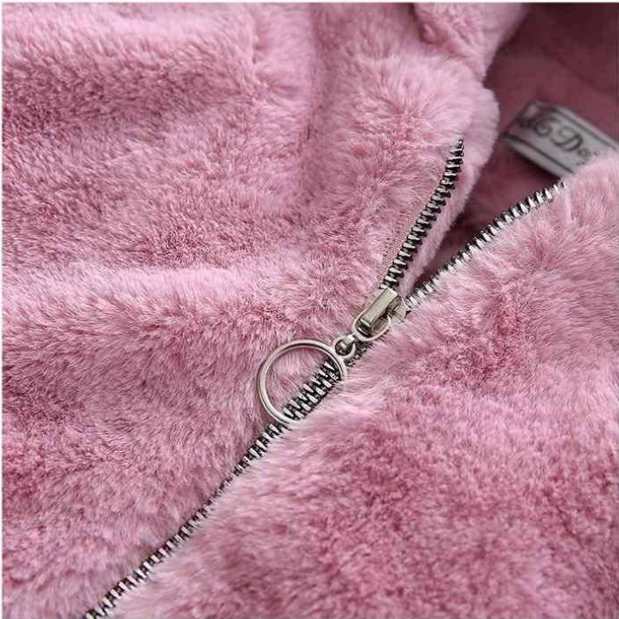 Autumn Winter Thick Warm Girls' Jacket Corduroy Star Hooded Sweater Sleeve Plus Velet  Kids Outerwear Teenager Windbreaker Coat