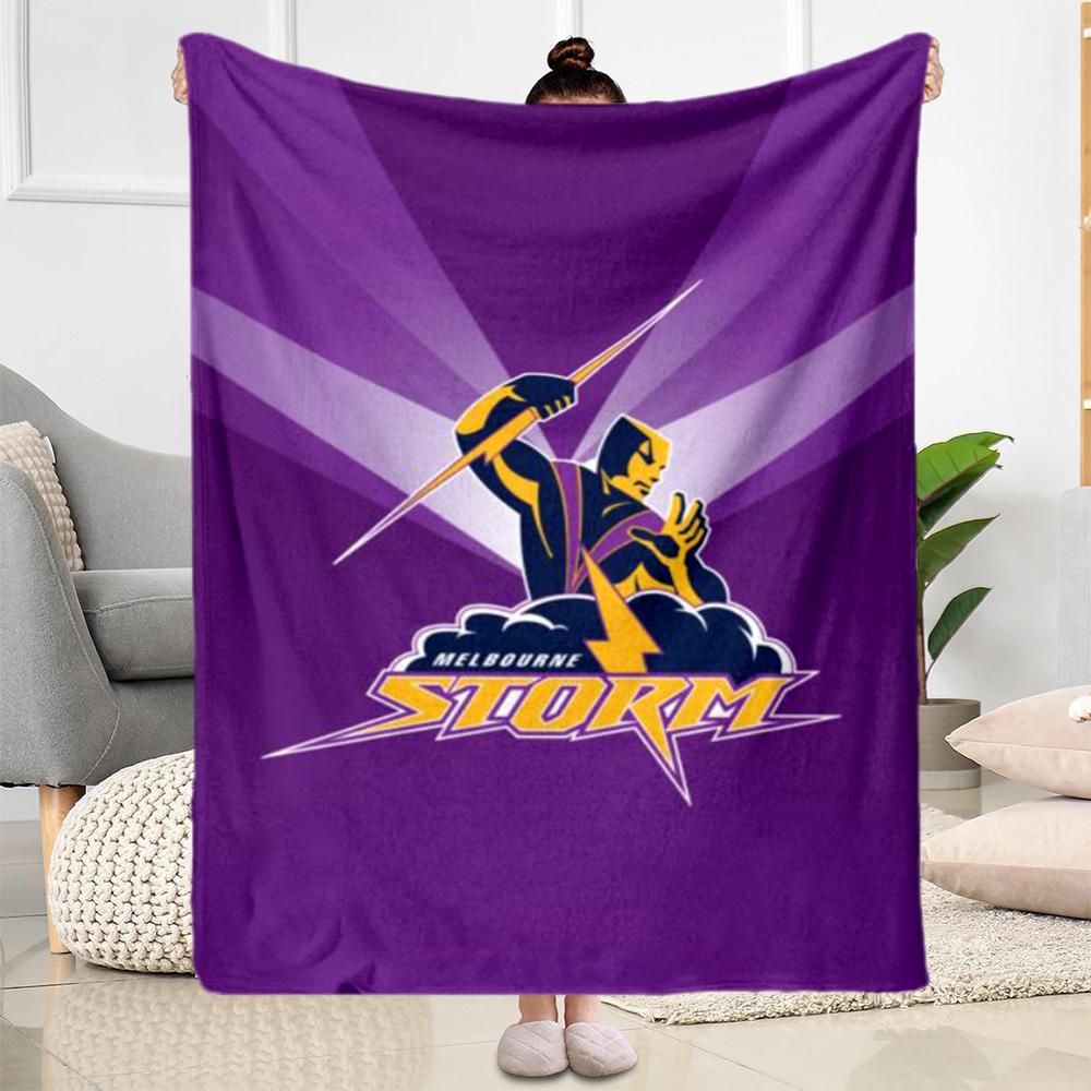 Coperte con logo della squadra Melbourne Storm Adatte per divani, viaggi, soggiorni anche un buon regalo per amici e familiari Adatte a tutte le stagioni.