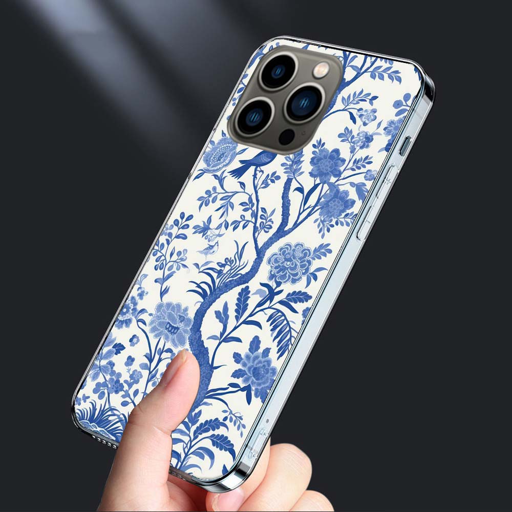 

Сине-белый фарфоровый узор Чехол для телефона Для iPhone 16E 15 Pro 14 Plus 17E 16 17 Pro Max Air 11 12 13 Mini Ударопрочный Capa Cut iPhone 16E