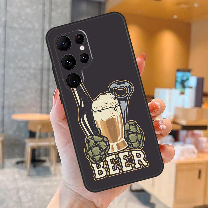 Time Drink Cold Beer Phone Case For Samsung Galaxy S25 S24 S22 S21 S20 S23 Ultra S9 S10 Plus S25 FE Back Cover