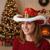 Roter Weihnachtskoboyhut mit weißer Krempe Feiertags-Westernkostümzubehör Nikolaus-Cowboyhut für Erwachsene für Silvesterpartys