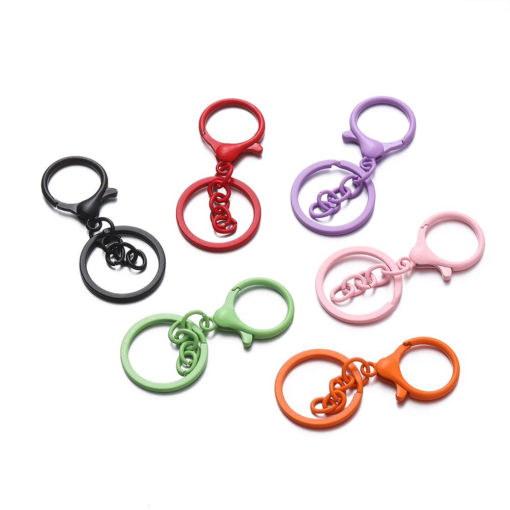 5Pcs/Lot Colorful 30mm Keyring Lobster Clasp Hook Connectors for DIY Keychain Connector Key Ring Jewelry Making Accessories