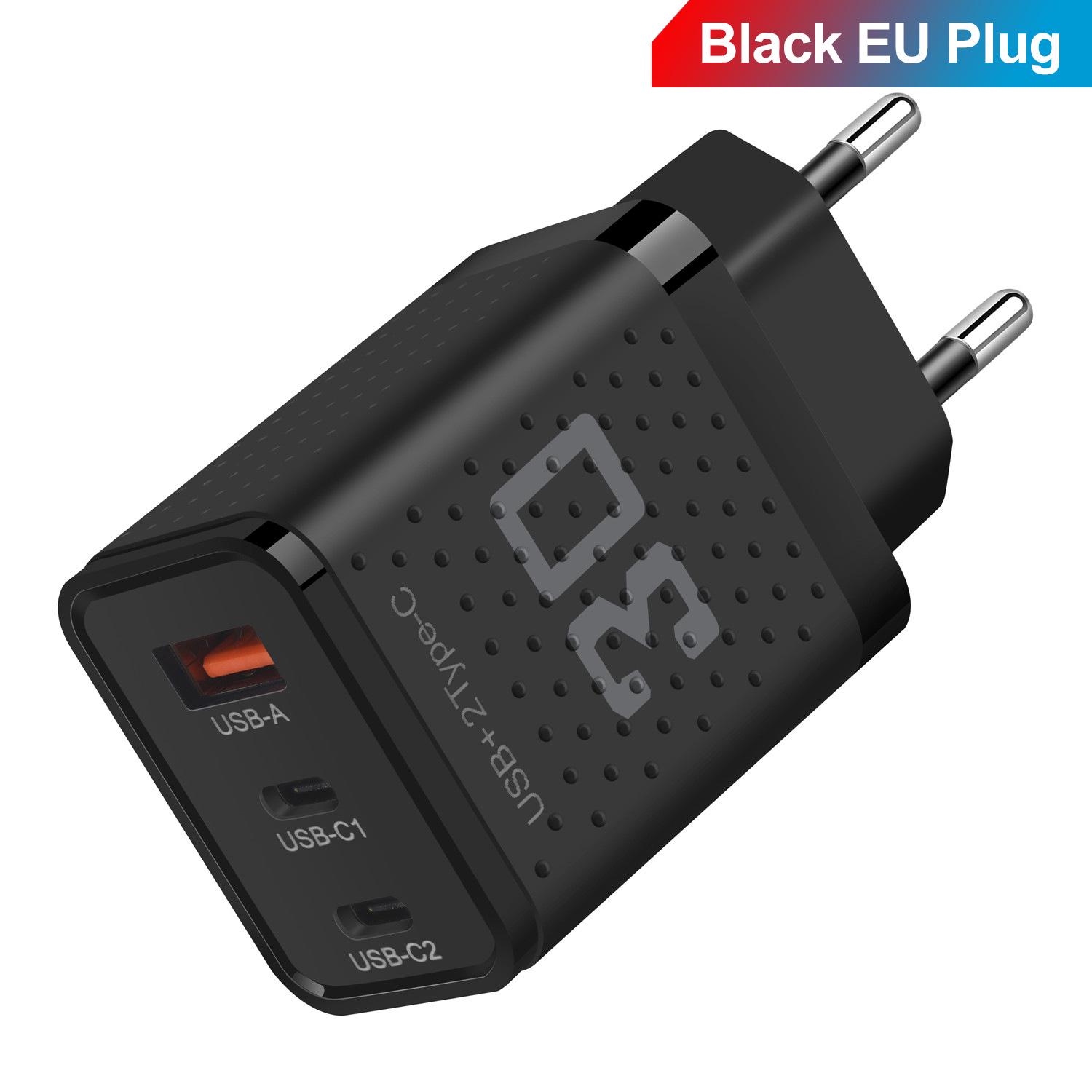 

2.4A Dual PD+USB Charger: US/EU/UK Travel Adapter