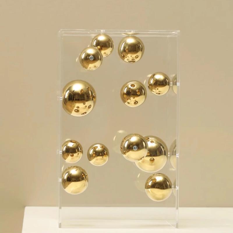European-style Square Acrylic Cover Ball Ornaments Living Room Porch TV Cabinet Model Room Home High-end Decorations Modern
