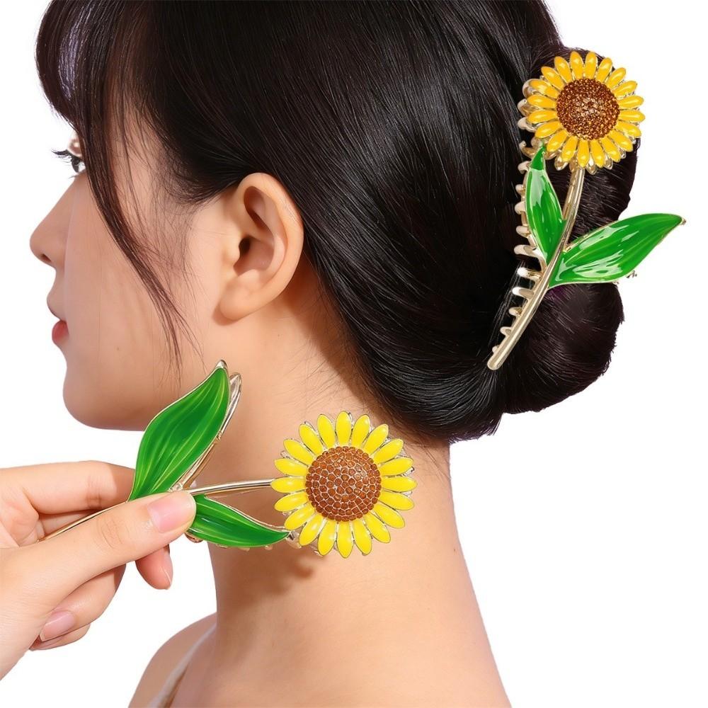 Metal Flower Hair Clips Advanced Hair Grab Fashion High Ponytail Holders  for Women Girls