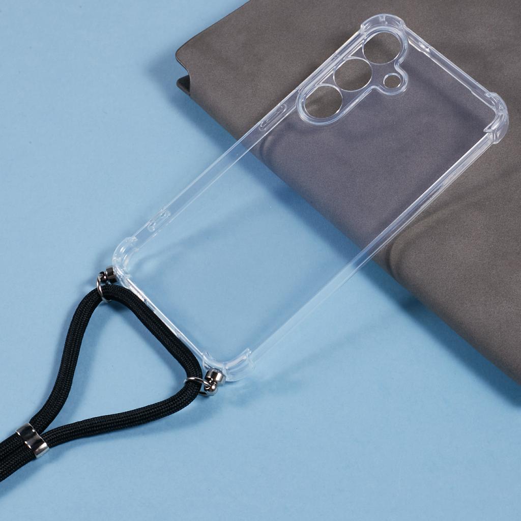 Für Samsung Galaxy S25+ Hülle Verstärkte Ecken TPU Transparente Handyhülle mit Lanyard