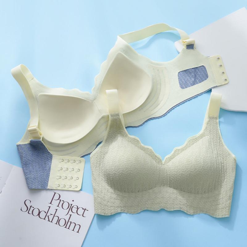 Thin Lace Non-marking Underwear One-piece Anti-sagging Sleep Bra Without Steel Ring