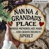 2D Flat, 1pc "Nanna And Grandad" Grandparents Home Round Aluminum Sign, Retro Warm Commemorative Round Sign, Grandparent-Grandchild Memories Theme