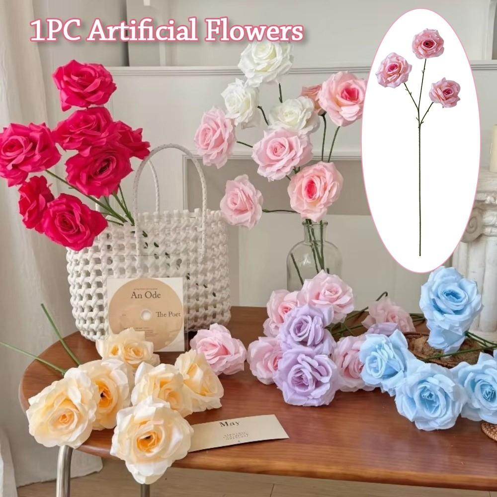 Vintage Simulated Rose Bouquet Silk Rose Artificial Flowers Simulation Flowers  Photography Props