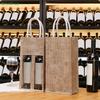 Windowed Burlap Red Wine Gift Bag Linen Tote Single Double Bottle Champagne Package Bags Wedding Favors For Guests