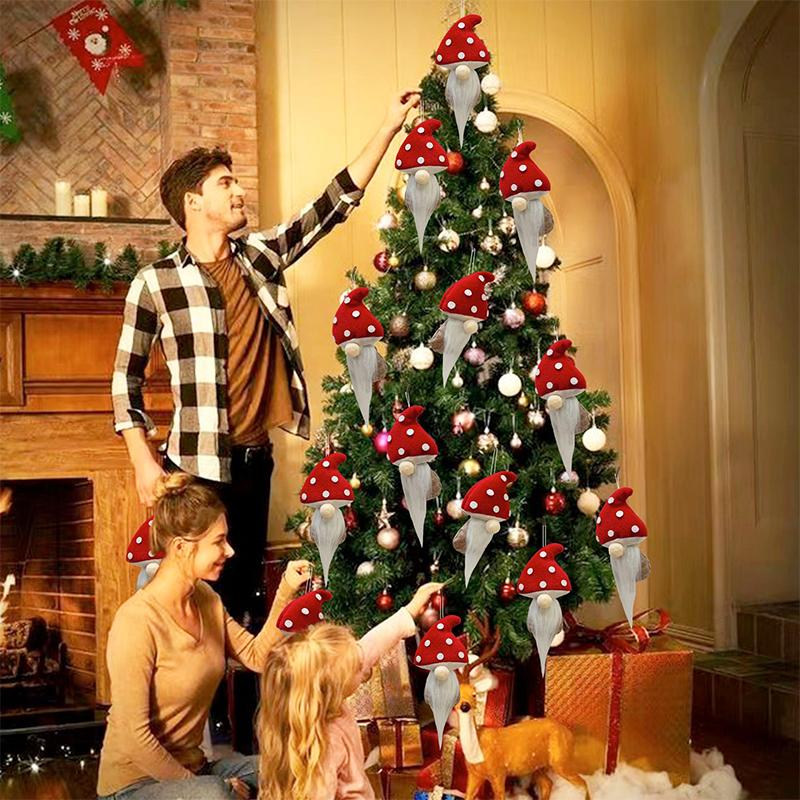 1/4/6PC Red Christmas Tree Tree Hanging Cute Hanging Pendants Party Long Beard Doll Pendants Christmas