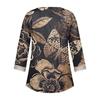 Women's Shirt Blouse Casual Loose Shirts 3/4 Sleeve Lace Trims Print V Neck Tops Print Tops T-shirts