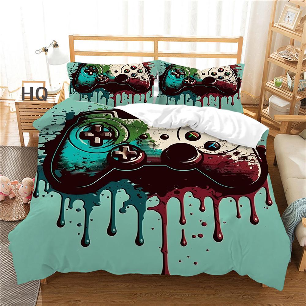 Spielkonsole Bedruckte Tagesdecken Twin Size Fashion Home Bettwäsche Polyester Cartoon Bettwäsche Bettset Abdeckung