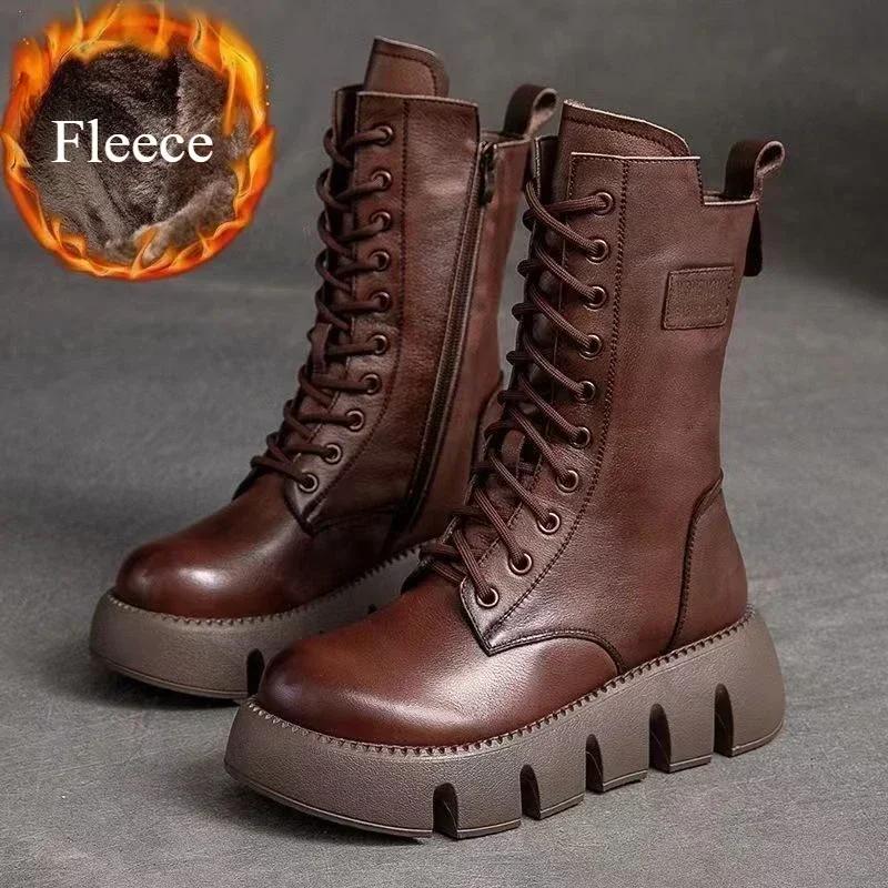 

Новые женские ботильоны Зимние плюшевые теплые на платформе на молнии обувь Женские водонепроницаемые сапоги Botas De Mujer Ботфорты 2025 41 темно-коричневого