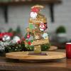 Wooden Christmas Trees Tabletop Decoration Rustic Wood Tiered Tray Decor Table Centerpiece Scene Accessories for Mantle Desktop