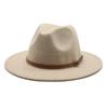 Unisex Wool Felt Fedora Hat With Wide Brim For Casual And Business Wear