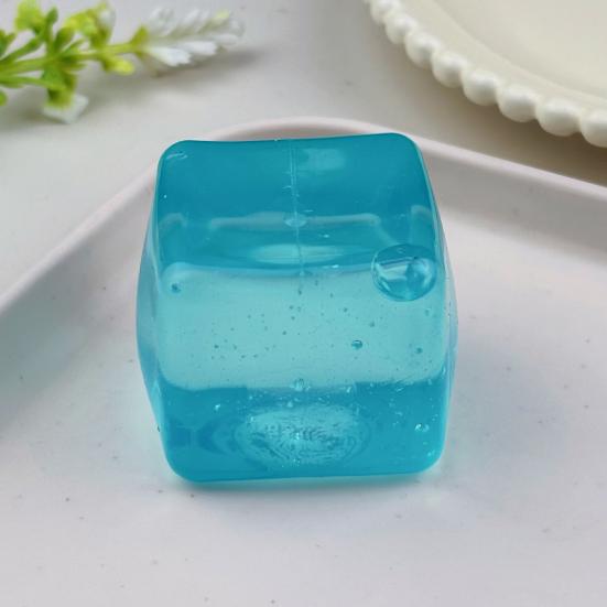 Cube Squeeze Toy Anxiety Relief Stress Toy, Clear Frosted Tool Snowflake Glitter Ice Sensory for Students Workers Shape