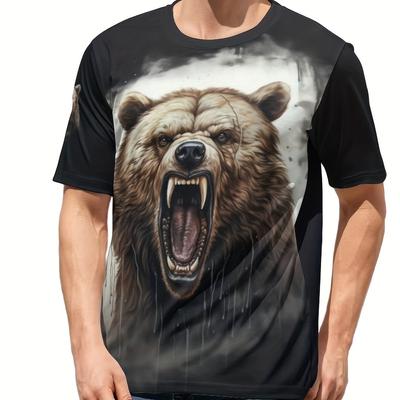 Camiseta Gráfica Oso Confort Máximo para Hombre Transpirable, Duradera, Elástica - Perfecta para Estilos de Todas las Estaciones