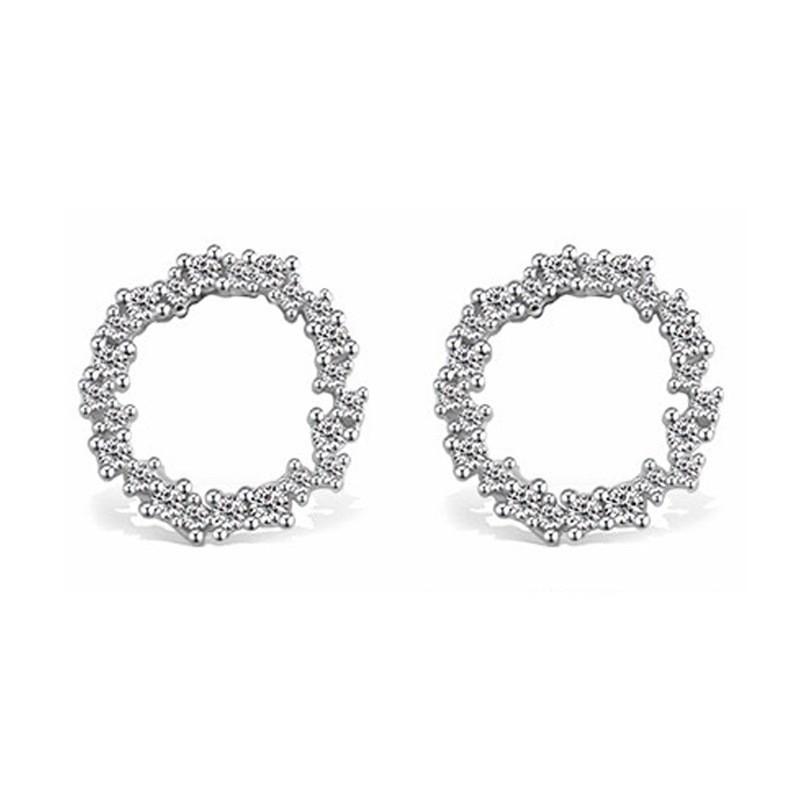 Simple Circles and Shattered Temperament Versatile Niche Light Luxury High-end Design Earrings
