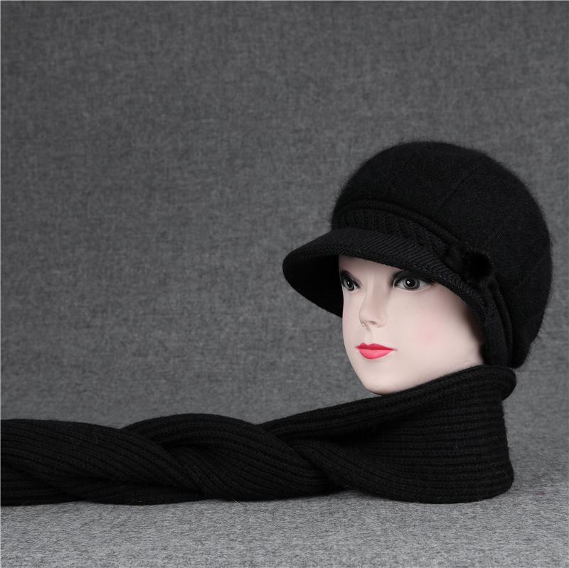 Hat Female God Mother Knitted Wool Hat Grandma Piled Thick Warm Elderly Cold Cotton Hat