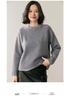 Women's Thickened Cashmere Raglan Sweater: Double-Layer, Loose Fit, Round Neck, Fashionable Knitted Base Layer, Lazy Style