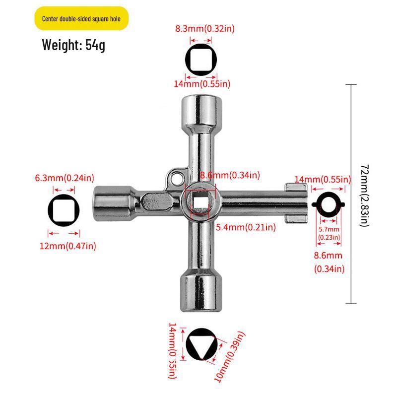Multipurpose Triangle Wrench for Electrical Cabinets, Elevators, Cross Keys, and Water Meter Valves