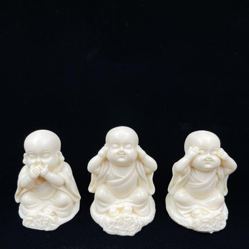 Unique Handicrafts: Elephant Nut Carvings with Zen Tea Pet, Three Wise Monks, Factory Direct