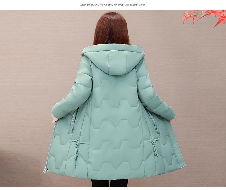 Women's Mid-Length Korean Style Down Jacket - Hooded, Thickened, Warm 90% White Duck Down Winter Coat