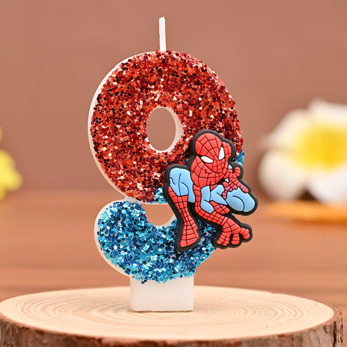 

Spider-Man Sequin Birthday Cake Number Candle - Cute Handmade Party Decoration