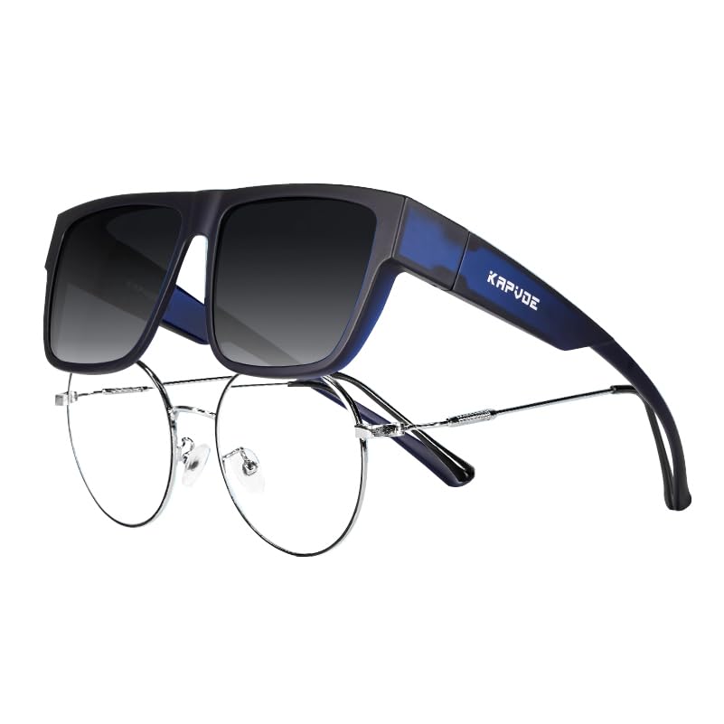 KAPVOE Polarized Sunglasses with UV400 PC HD Polarized Ideal for and Can be worn over glasses Over-the-Eye Protection, Impact-Resistant Frame, Lenses,