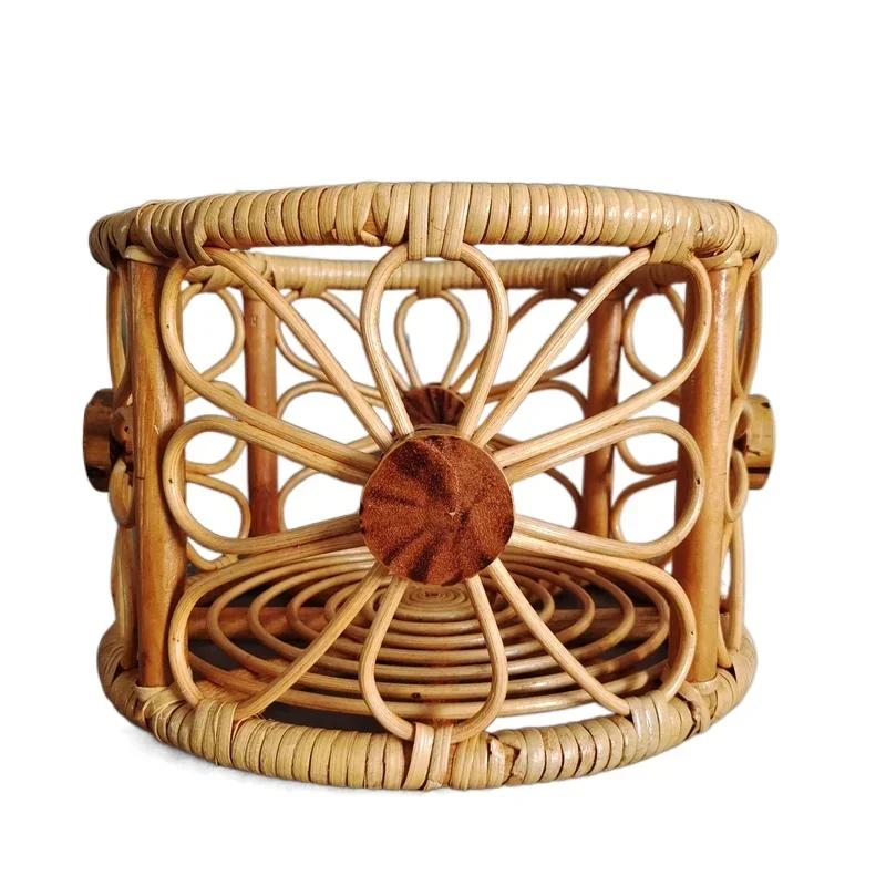 Retro Rattan Basket Chair Newborn Photography Props - Infant Posing Bed & Backdrops Unisex Photo Accessories for Baby Girl & Boy