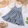 Girls Summer Princess Maxi Dress Fake Two Piece Long Gown Sweet Party Dress For Kids Children Clothing