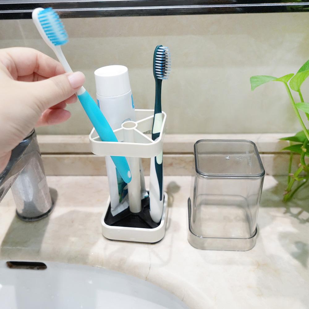 

Toothbrush Holder With Cup/Cover, Compatible With Conventional Toothbrushes, Can Store Toothpaste Toothbrush Holder For Bathroom United States