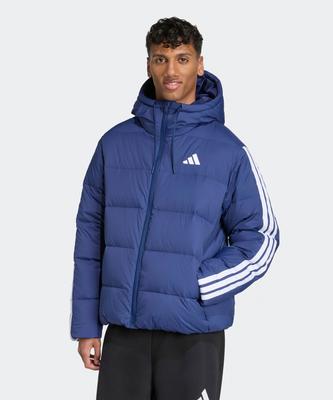 Climawarm 3-Stripe Puffer Down Hooded Jacket - Dark Blue / Jx7799