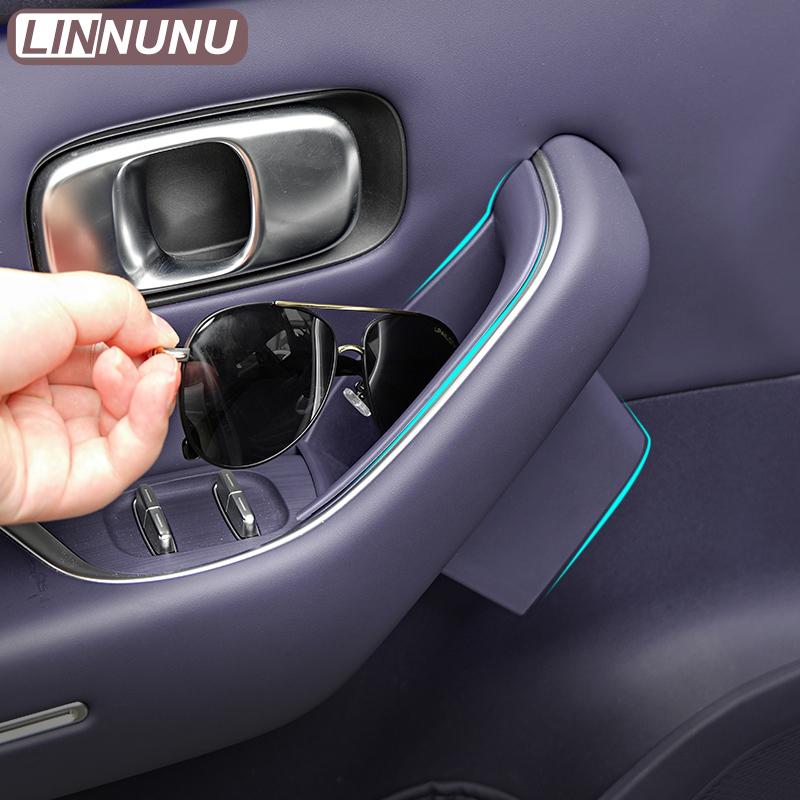 LINNUNU 2PCS Car Door Side Storage Box Front Rear Door Handle Armrest Tray Organizer for Leapmotor C10 C16 2025 2024 Accessories