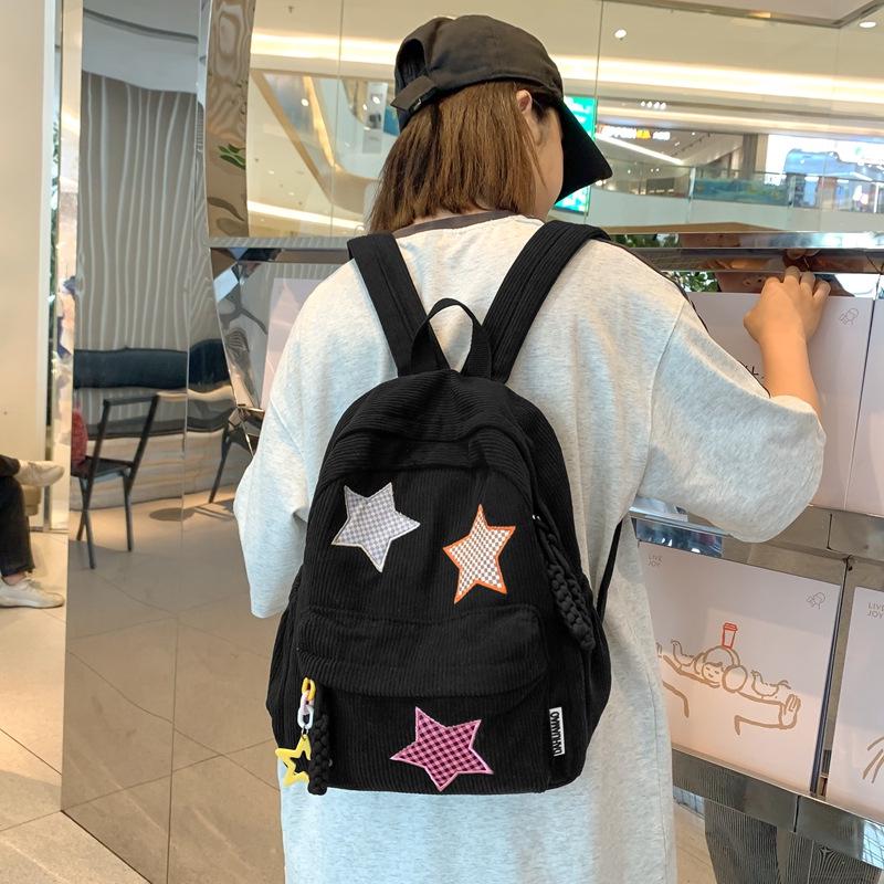 

Versatile Preppy Style Backpack: Large Capacity, Lightweight for Students чёрный