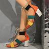 Fashion High Heeled Women's Sandals Lace Up Chunky Designer Shoes 2025 New Fashion Pumps Summer Dress Party Elegant Sandalias De Mujer