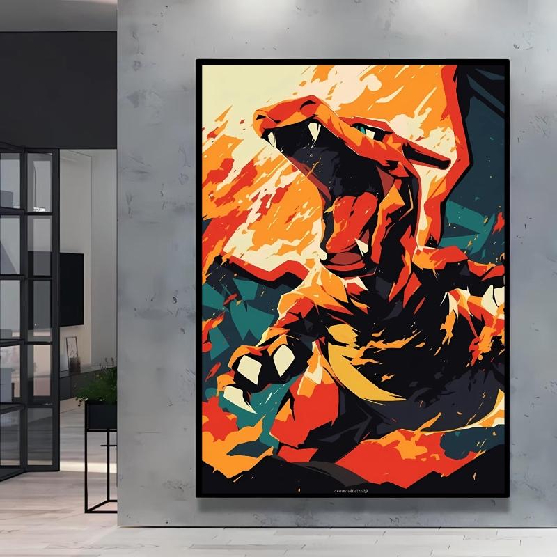 Canvas Art Wall Painting Posters Pokemon Images Pikachu Decor Painting Home Decoration Living Room Decor Paintings Kids Gift